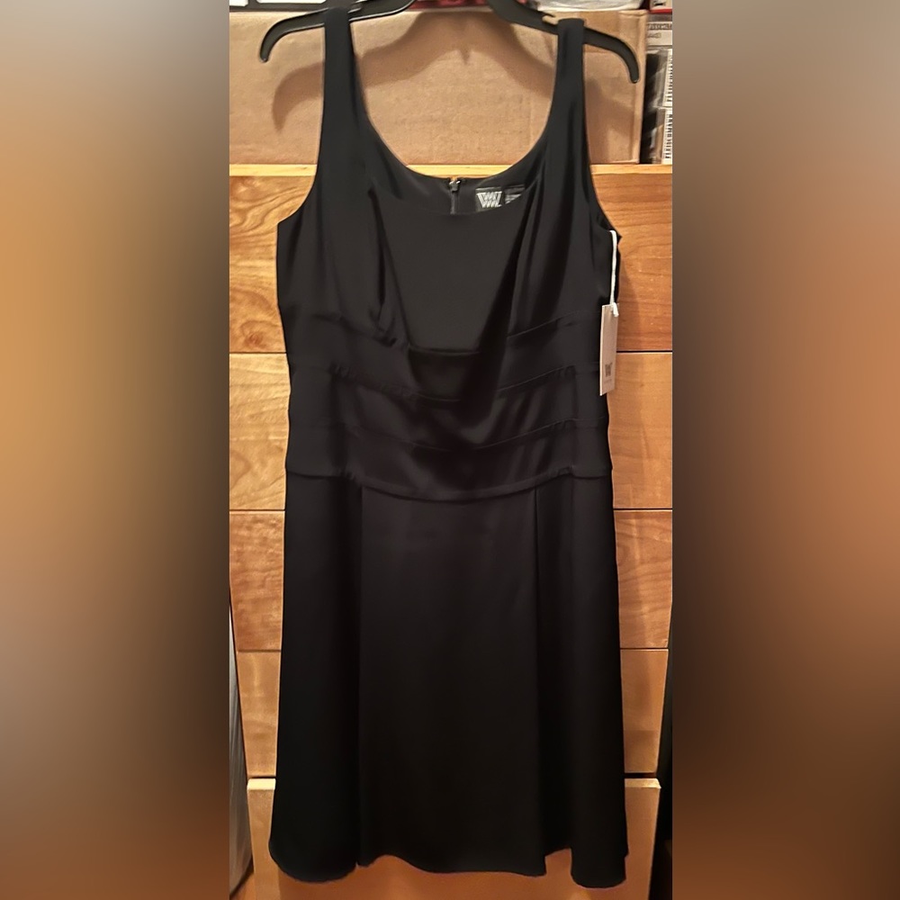 W by Worth Black Sleeveless, A-line Dress | Sz. 14 | Style #: W081DR32-14 | BNWT